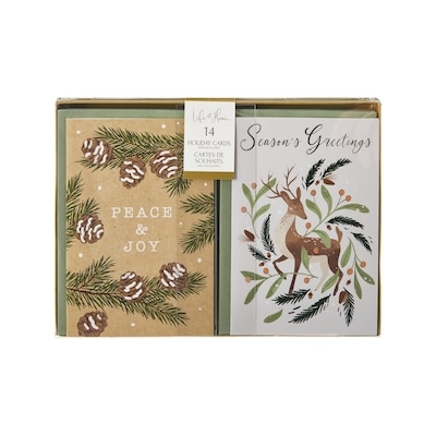 Life at Home Ensemble de 14 cartes de souhaits assorties – pommes de pin 14 ea, 0,64 $/1ch