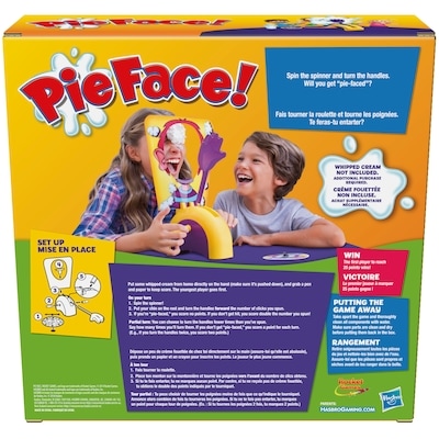 Jeu Pie Face, jeu familial avec crème fouettée, pour enfants, à partir de 5 ans 