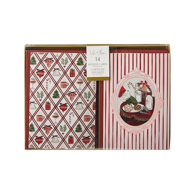 Life at Home Ensemble de 14 cartes de souhaits assorties – quadrillé de Noël 14 ea, 0,64 $/1ch