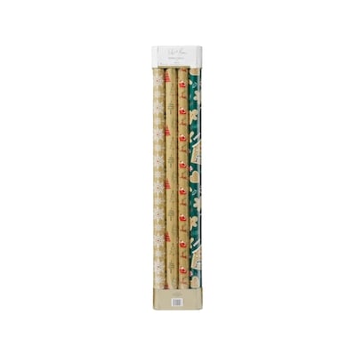 Life at Home 4 rouleaux de papier-cadeau épais – assortiment avec pains d’épice 4 ea, 8,00 $/1ch