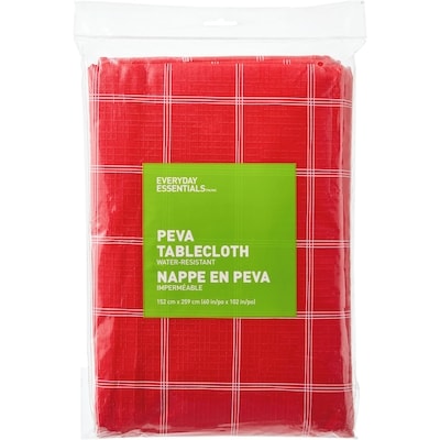 Everyday Essentials Water Resistant Tablecloth 60 in x 102 in - Check 1 ea, $8.00/1ea