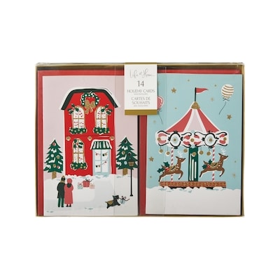 Life at Home Ensemble de 14 cartes de souhaits assorties – carrousel 14 ea, 0,64 $/1ch