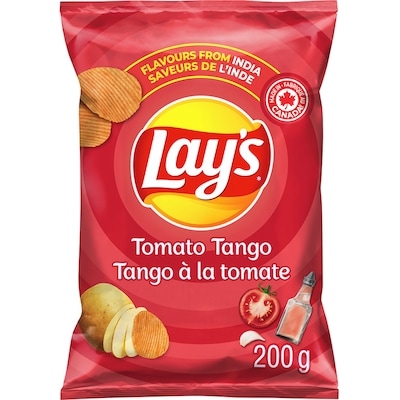 Lay's Tomato Tango Ridged Flavoured Potato Chips 200 g, $1.75/100g