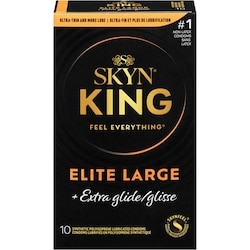 Synthetic Polyisoprene Lubricated Condoms King Elite Large + Extra Glide