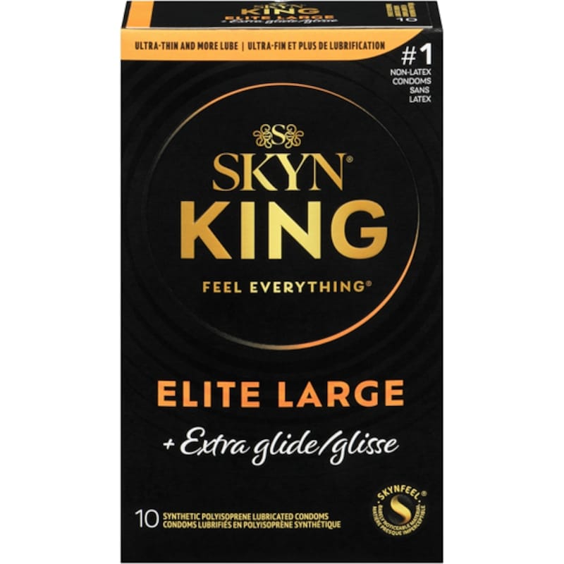 Synthetic Polyisoprene Lubricated Condoms King Elite Large + Extra Glide