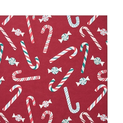 Jumbo Heavyweight Gift Wrap - Candy Canes