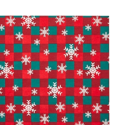 Jumbo Heavyweight Gift Wrap - Snowflake Plaid