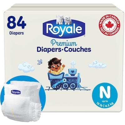 Royale Premium Diapers, Super Pack, Size Newborn - 84 Count, Disposable Baby Diapers 84 ea, $0.36/1ea