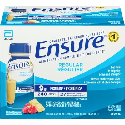 Garantir Supplément nutritionnel chocolat blanc et framboise 6x235.0 ml, 1,06 $/100ml