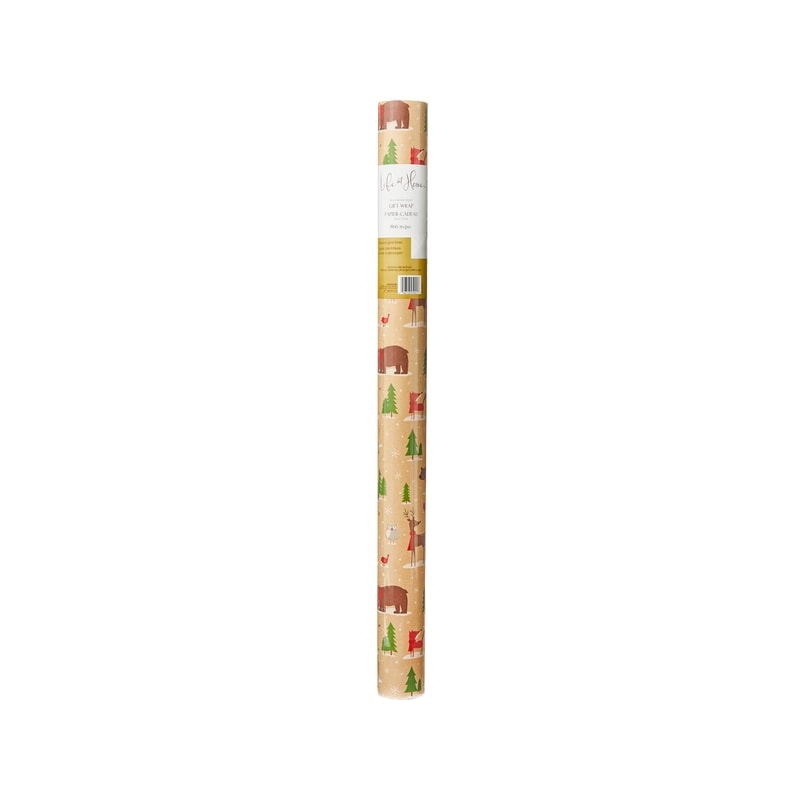 WRAPAHOLIC Rouleau De Papier Cadeau Kraft Motif Animaux De La