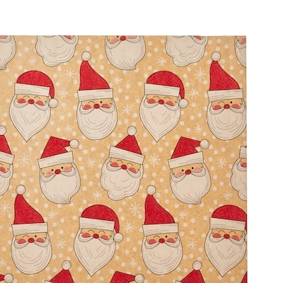 Jumbo Heavyweight Kraft Gift Wrap - Santas