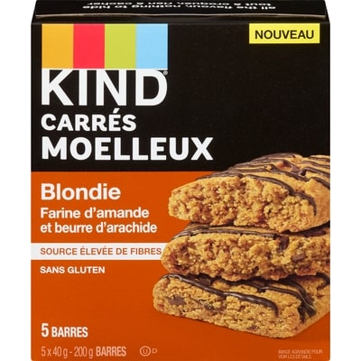 Kind Carrés moelleux blondie farine d'amande et beurre d'arachide 200 g, 4,50 $/100g