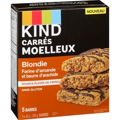 Carrés moelleux blondie farine d'amande et beurre d'arachide