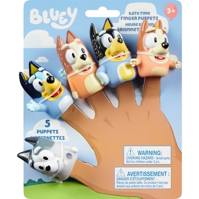 BLUEY Bath Time Finger Puppets 3+ 5 ea, $2.20/1ea