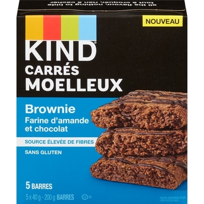 Kind Carrés moelleux brownie farine d'amande et chocolat 200 g, 4,50 $/100g
