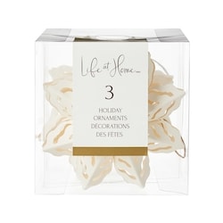 Life at Home Ensemble de 3 décorations des fêtes en papier en forme de flocon de neige – blanc 3 ea, 2,33 $/1ch