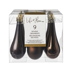 Life at Home Dew Drop Holiday Ornaments 9 Pack - Bronze 9 ea, $0.78/1ea