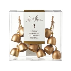 Life at Home Lot de 3 décorations en métal en forme de grappes de clochettes – or 3 ea, 4,00 $/1ch