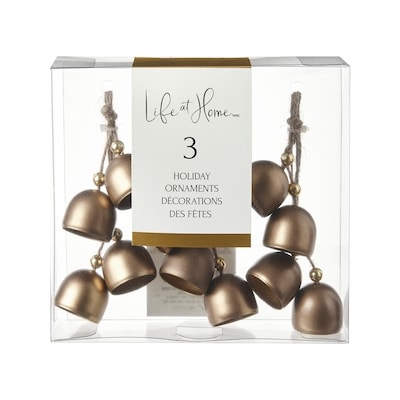 Life at Home Metal Bell Cluster Ornaments 3 Pack - Copper 3 ea, $4.00/1ea
