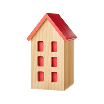 Life at Home Décoration en bois peint en forme de maison 6 po – rouge 1 ea, 7,00 $/1ch