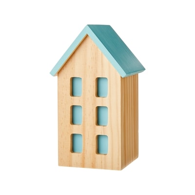 Life at Home Painted Wooden House Decoration 6 in - Blue 1 ea, $7.00/1ea