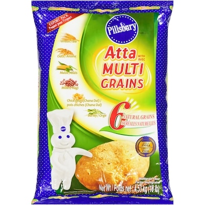 Pillsbury Atta Multigrain Flour 4.53 kg, $0.25/100g