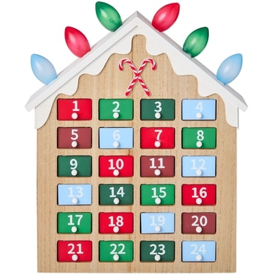 Life at Home Calendrier de l’Avent lumineux en forme de maison en pain d’épice 1 ea, 35,00 $/1ch