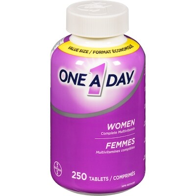 One A Day Multivitamines complètes femmes format économique 250 ea, 0,11 $/1ch
