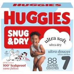 Huggies Couches pour bébé Snug & Dry, taille 7 (31-48 lb), contenant de 88 unités 88 ea, 0,40 $/1ch