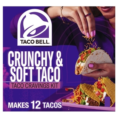 Taco Bell Ensemble à tacos fringales taco croustillant et souple, box 370 g, 1,08 $/100g