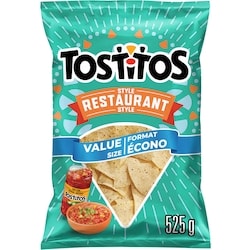 Tostitos Chips tortilla Style restaurant, format écono 525 g, 1,05 $/100g