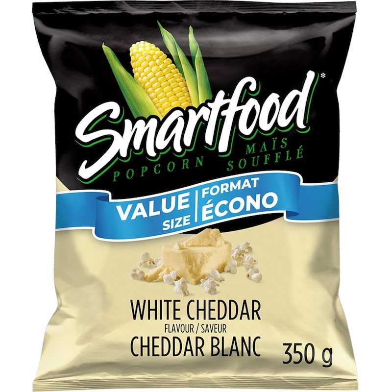 White Cheddar flavour seasoned popcorn