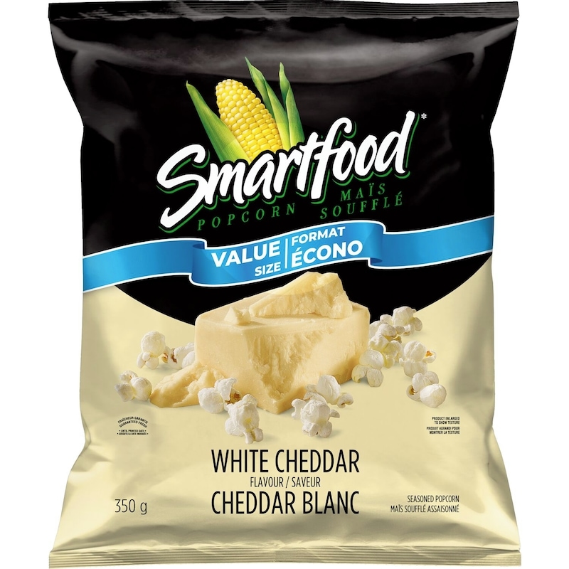 White Cheddar flavour seasoned popcorn