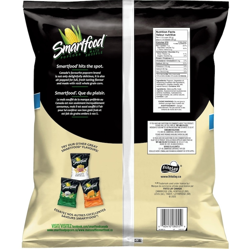 White Cheddar flavour seasoned popcorn