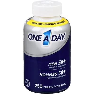 One A Day Multivitamines complètes hommes 50+ format économique 250 ea, 0,14 $/1ch