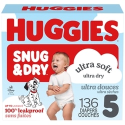 Huggies Snug & Dry Baby Diapers, Size 5 (25-37 lb.), 136 Ct 136 ea, $0.32/1ea