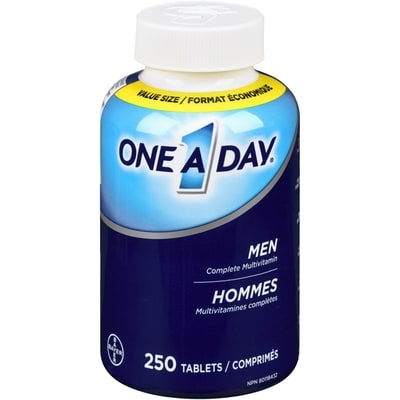 One A Day Multivitamines complètes hommes format économique 250 ea, 0,11 $/1ch