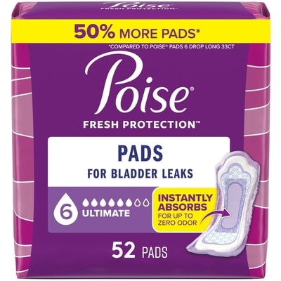 Poise Incontinence Pads Ultimate Absorbency, Regular Length, 52 Ct 52 ea, $0.71/1ea