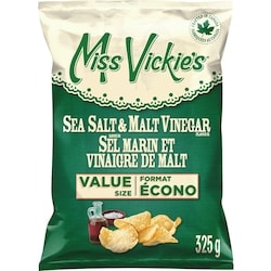 Miss Vickie’s Croustilles cuites à la marmite saveur Sel marin et vinaigre de malt, format économique 325 g, 2,15 $/100g