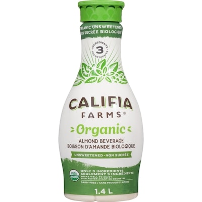 Califia Farms Almond Beverage Organic Unsweetened 1.4 l, $0.66/100ml