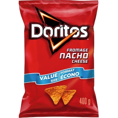 Doritos Nacho flavoured tortilla chips 400 g, $1.82/100g