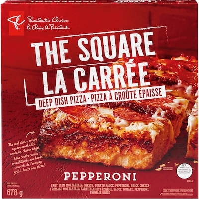 President's Choice ‘The Square’ Pepperoni Deep Dish Pizza 678 g, $1.66/100g