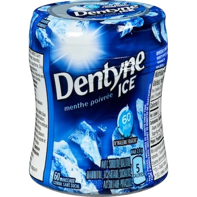 Dentyne Ice gomme sans sucre menthe poivrée 60 ea, 0,09 $/1ch