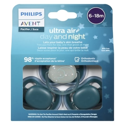 Philips Pacifier Ultra Air Day And Night 6-18m 3 ea, $5.33/1ea