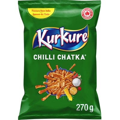 Kurkure Grignotines aromatisées Chilli Chatka 270 g, 1,22 $/100g
