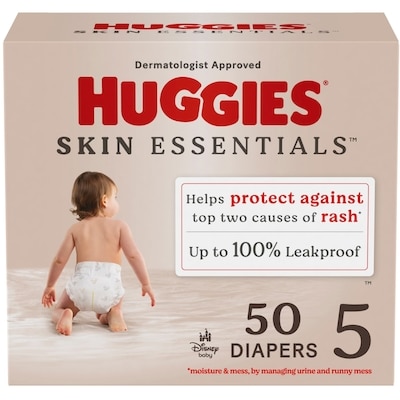 Huggies Skin Essentials Baby Diapers, Size 5 (27+ lbs), 50 Ct 50 ea, $0.69/1ea