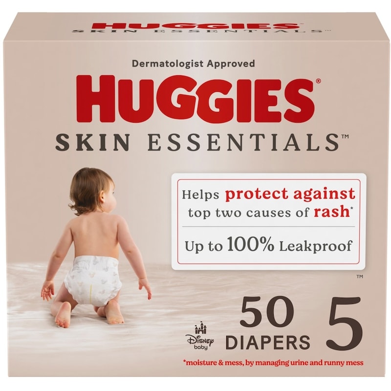 Huggies Skin Essentials Baby Diapers, Size (27+ lbs), 50 Ct 50