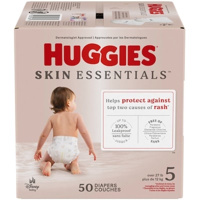 Huggies Couches pour bébés Skin Essentials, taille 5, 50 couches 50 ea, 0,69 $/1ch