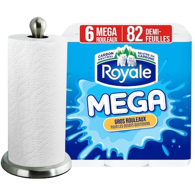 Royale Essuie-tout Mega, 6 Gros rouleaux, 82 feuilles par rouleau 6 ea, 1,92 $/1ch