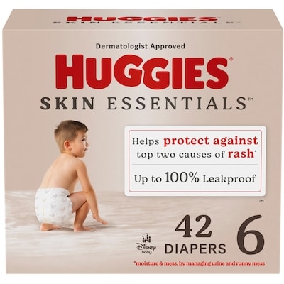 Huggies Skin Essentials Baby Diapers, Size 6 (35+ lbs), 42 Ct 42 ea, $0.71/1ea